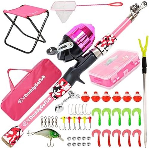 Kids Fishing Pole for Boys & Girls Age 3-12, Toddler Fishing Pole Gift Set