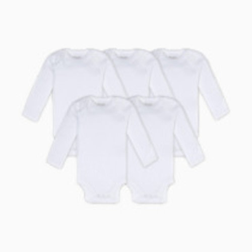 Burt's Bees Baby Organic Long Sleeve Bodysuit (5-Pack) - Cloud, 6-9 months