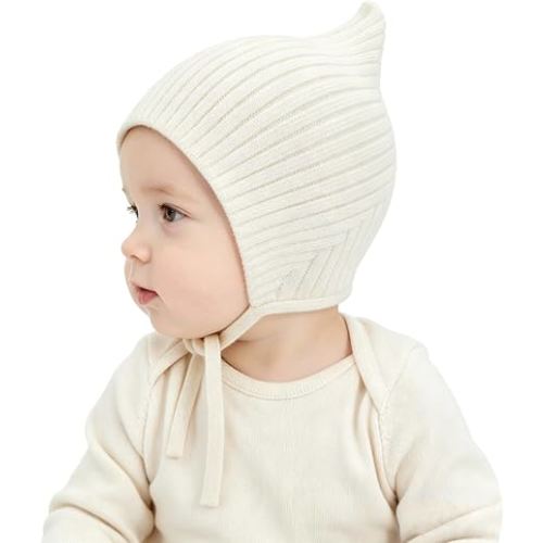 PIGBENGO Baby Boys Hat Knitted Toddler Girls Winter Hats Windproof Strap | Cozy Toddler Winter Hat,Unisex Infant Santa Hat,Cold Weather Newborn Beanies for Baby Boys, Christmas Hats for kids