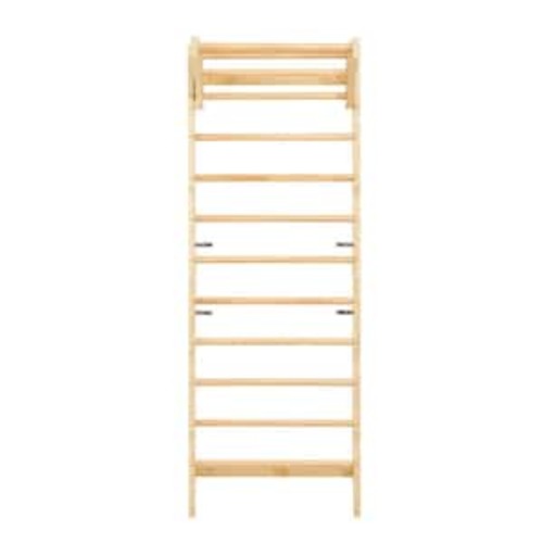 Swedish Ladder Wall Gym, 2-in-1 10-Level Jungle Gym, 220 lbs. Wood Bars for Kids & Adults, Playset with Pull-Up & Ladder