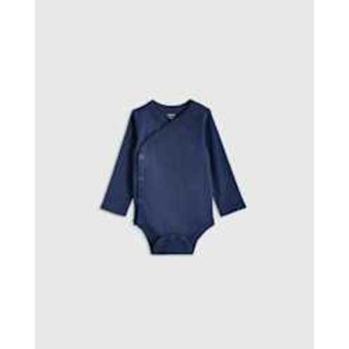 100% Organic Cotton Long Sleeve Kimono Bodysuit - Baby in Safari