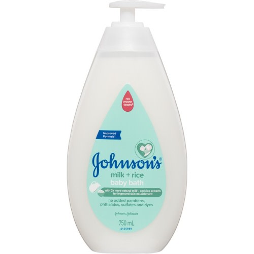 Johnson's Milk + Rice Gentle Nourishing Moisturising Tear-Free Baby Bath 750mL