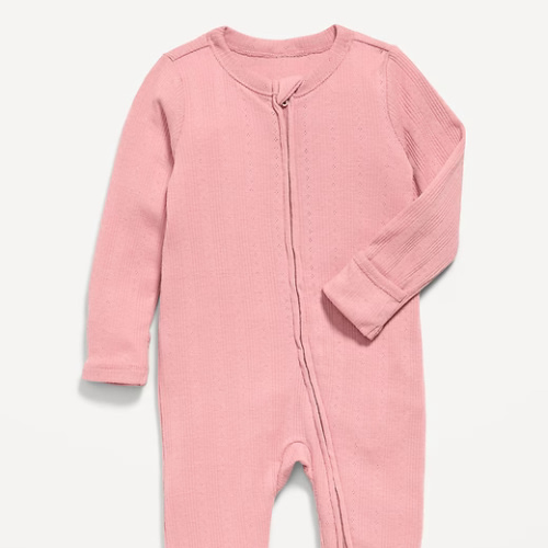 Ribbed 2-Way-Zip Sleep & Play Footed One-Piece for Baby