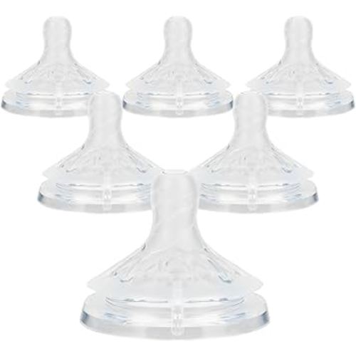 Silicone Bottle Nipples for Philips Avent Natural Baby Bottles,Size 5 Nipple,6m+,Flast Flow, 6 Count