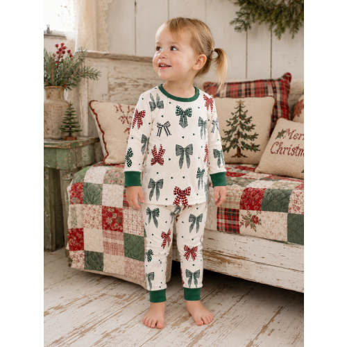 Long Sleeve 2-Piece Set, Country Christmas Bows