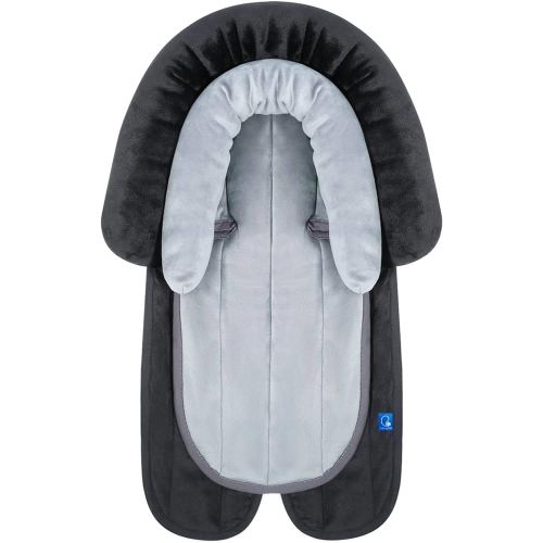 COOLBEBE New 2-in-1 Babybody Supports for Baby Newborn Infants - Extra Soft Stroller Cushion Pads Car Seat Insert, Seasons, Black