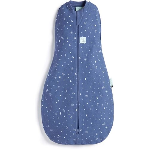 ergoPouch Cocoon Swaddle Sack 0.2 TOG - Baby Sleep Sack, Gentle Snug Fit Helps Calm Startle Reflex, Ideal for Arms In/Out Sleeping, Soft Breathable Fabric for Better Sleep (6-12 Months, Night Sky)