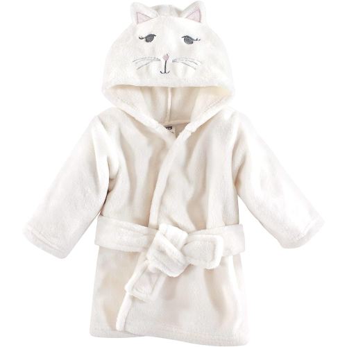 Hudson Baby Unisex Baby Plush Animal Face Bathrobe, Kitty, 0-9 Months