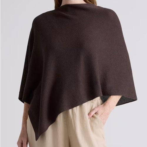 Lightweight Cotton Cashmere Nursing Shawl in Mocha Heather