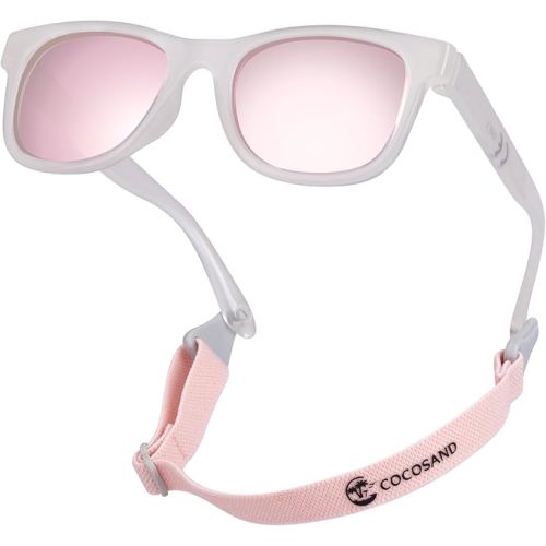 COCOSAND Flexible Baby Sunglasses with Strap Polarized UV Protection for Toddler Infant Newborn Boy Girl Age 0-24 Months