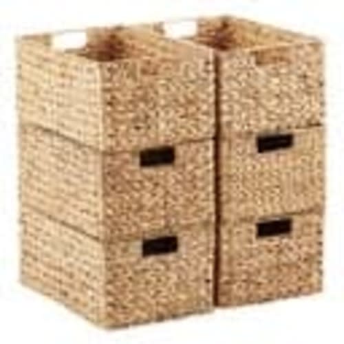 Water Hyacinth Storage Bins with Handles | The Container Store
