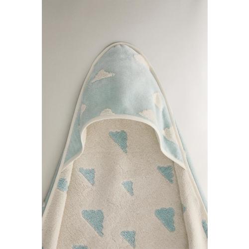 HOODED CLOUD PRINT BATH TOWEL - Light blue | ZARA United States