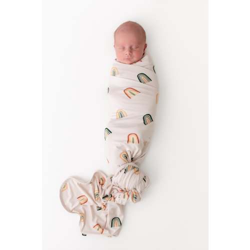 Swaddle Blanket in Retro Rainbow