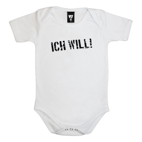 Babygrow short-sleeved "Ich will"