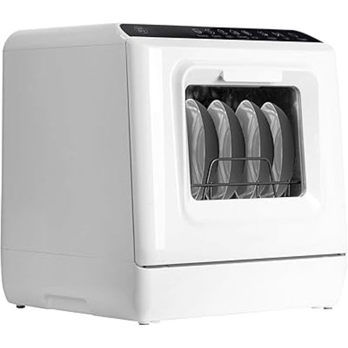 Countertop Dishwasher Tabletop Dishwasher With Water Tank, Mini Dishwasher With 5 Programs, With 360° Double Spray, Air Drying Function.