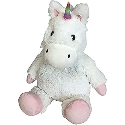 warmies Junior Microwavable & Weighted Stuffed Animals, White Unicorn - Heated Stuffed Animal Plushie for Warmth & Comfort - Cute Soft Plush Toys for Adults & Children (Boys, Girls, Babies & Toddlers)