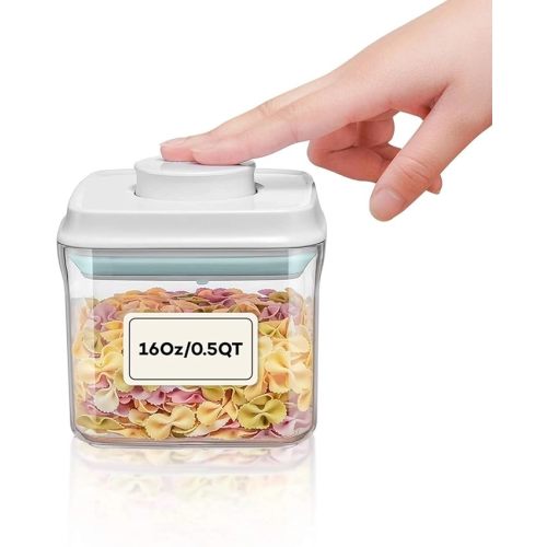 Bop Top Airtight Food Storage Containers with Lid 2 Cups / 16 oz | Kitchen Canister Sets | Air Tight Pantry Container | Pop Top Dry Food Storage Containers for Snacks, Sugar, Flour, Baking, Pasta