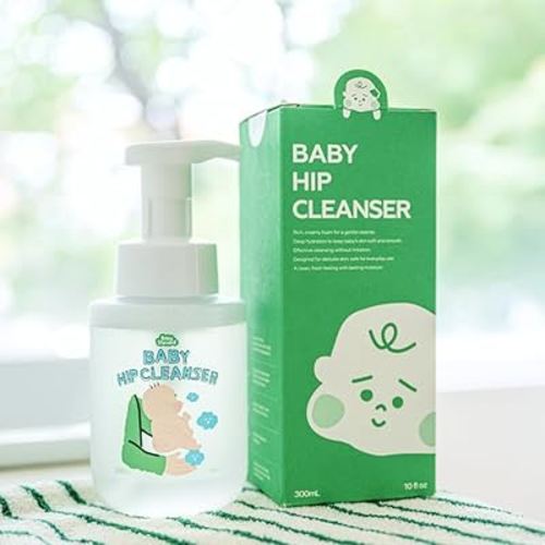 Soothing Baby Bottom Cleanser – Made in Korea, Gentle Foaming Wash for Diaper Changes, Removes Odor & Irritation, Hypoallergenic & Unscented, 10.1 fl.oz