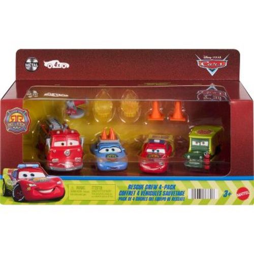 Disney and Pixar Cars Race & Rescue Crew Die-Cast 4-Pack with Red, Lightning McQueen, Sally & Sarge