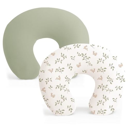 Konssy 2 Pack Nursing Pillow Covers, Soft Stretchy Cover for Breastfeeding