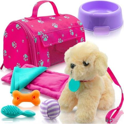 Plush Stuffed Puppy Dog 9 PCS Set for Baby Doll Accessories Fits for 18’’ American Girl Dolls - Play22Usa