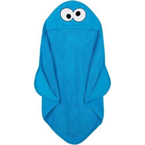 Sesame Street Baby Boy or Girl Embroidered Graphic Hooded Bath Wrap Cookie Monster Blue OS