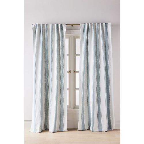 Cotton Jacquard Notched Striped Curtain