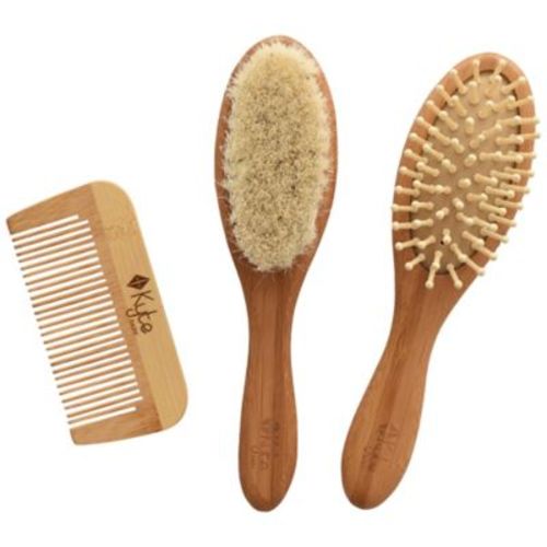 Kyte BABY 3-Piece Hair Brush and Comb Set in Brown - BROWN - NO SIZE