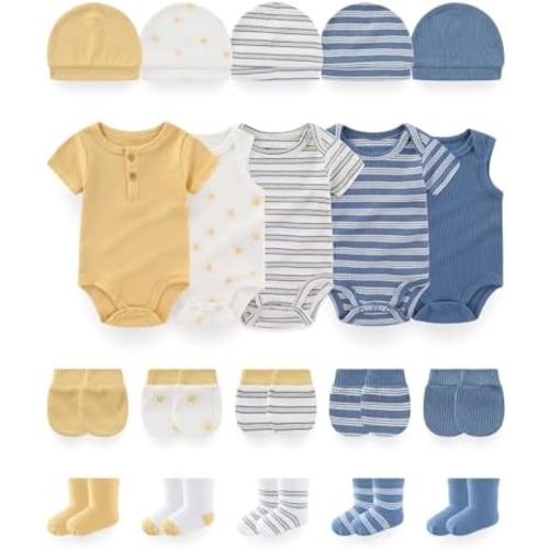 BIGBIGKISS Baby Bodysuit and Accessories Set Unisex Baby Clothes Outfits