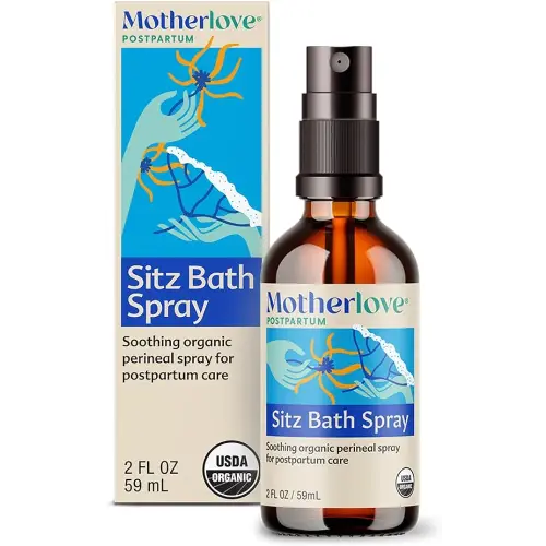 Motherlove Sitz Bath Spray (2 oz) Sitz Bath for Postpartum Care—Herbal Perineal Spray w/Witch Hazel—USDA Organic, Vegan, & Cruelty Free