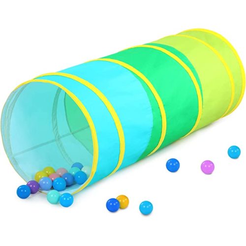 Moncoland Kids Play Tunnel Tent for Toddlers, Colorful Cotton Pop Up Crawl Tunnel Toy for Baby Infant Children or Dog Cat Pet, Collapsible Gift for Boy and Girl and Game (Cotton Baby Tunnel)