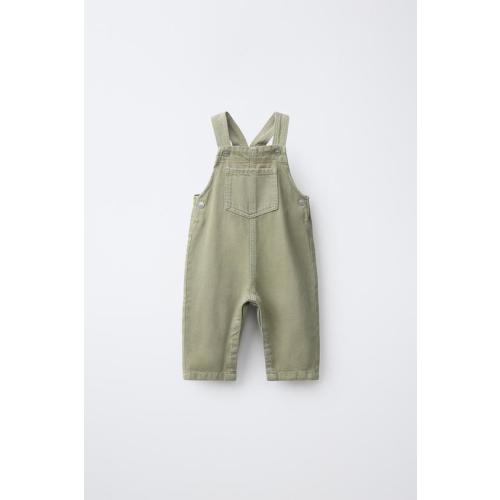 SOLID TWILL LONG JUMPSUIT - Khaki | ZARA United States