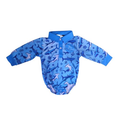 Little Sharks Baby Boy Fishing Outdoor Romper
