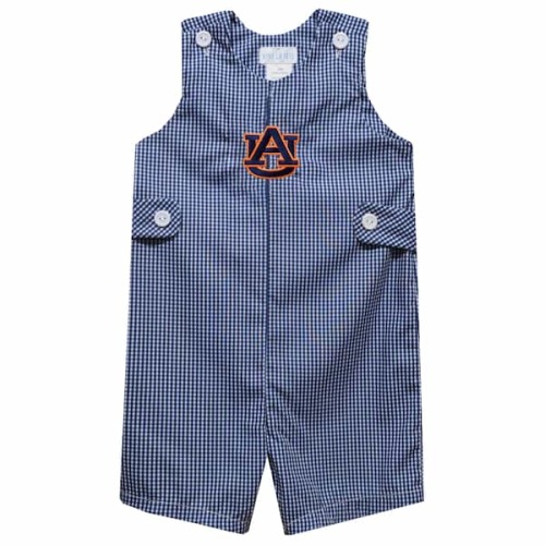 Auburn Tigers Vive La Fete Infant Gingham Jon Jon Romper - Navy