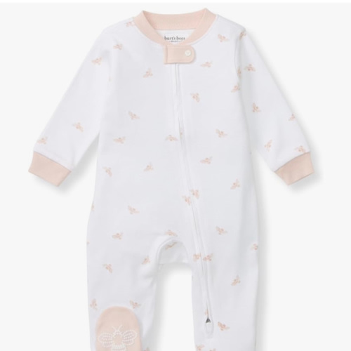 Burt's Bees Baby Girls' Organic Cotton Sleep and Play Footed Pajamas