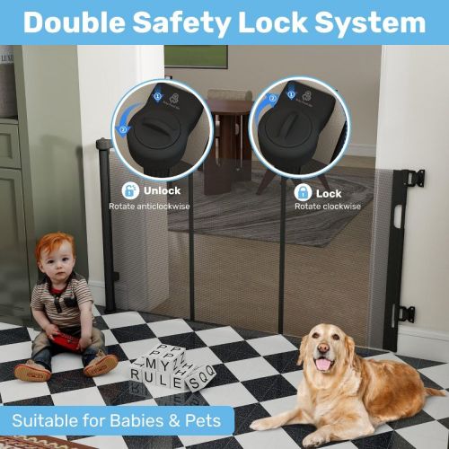 Retractable Baby Safety Gate (White)