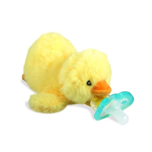 RaZbaby JollyPop Pacifier, Holder w/Detachable Baby Pacifier, Stuffed Animal RaZbuddy, All Ages 0M+, Machine Washable, Textured & Easy to Hold – Elephant