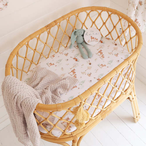 Woodland Tales Organic Fitted Bassinet Sheet & Change Pad Cover | Snuggle Hunny