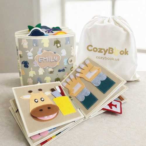 Montessori Busy Book for Toddler Quiet Book Travel Activity for Baby Sensory Learning Toy Birthday Gift Baby Shower