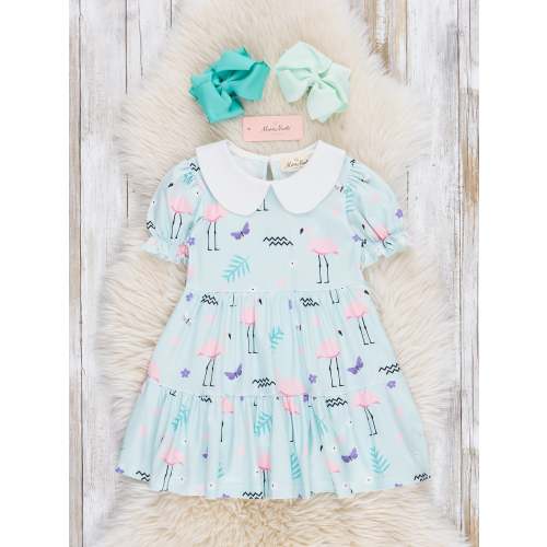 Flamingo Paradise Tiered Dress