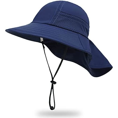 Toddler Baby Sun Hat Kids Summer UPF 50+ for Boys Girls Adjustable Beach Hats with Bucket Wide Brim Age 1-7 Years