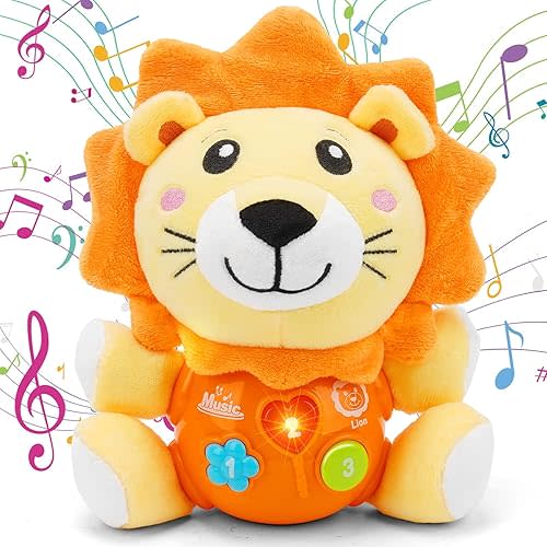 Baby Toys 6 to 12 Months - Infant Baby Musical Lion Plush Toy for Boys & Girls - Newborn to 1 Year Old