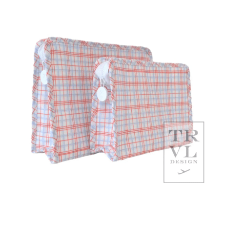 TRVL Roadie Medium Zip Pouch - Classic Plaid Red