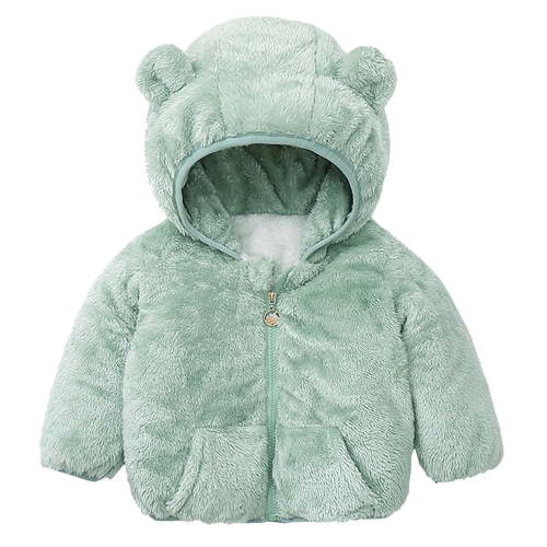 TAIAOJING Kids Girls Boys Winter Warm Coats Jacket Toddler Windproof Solid Bear Ears Hooded Coat With Pocket Jacket Warm Outerwear Winter Clothes 2-3 Years