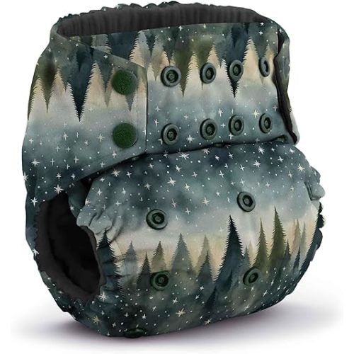 Kanga Care Rumparooz G3 OBV Cloth Diaper Reusable One Size Pocket Diaper with Patented Inner Double Gusset 2 pcs Bamboo Rayon Insert Soaker | Stargazing (6-55+ lbs)
