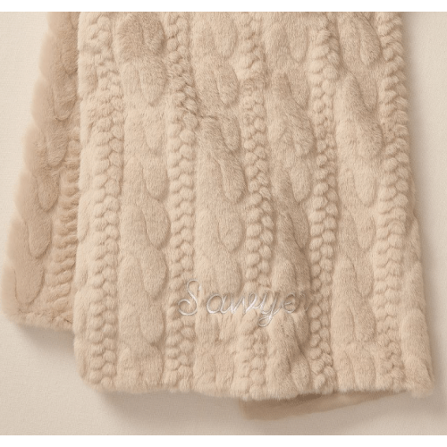 Cozy Cable Faux Fur Baby Blanket