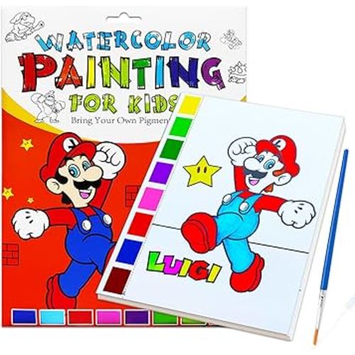 JZILU Watercolor Coloring Book for Kids, Paint with Water- Magic Paint Set Water Painting Book for Toddlers- Arts and Crafts Kit for Girls Boys Travel Activities -Stocking Stuffers for Kids