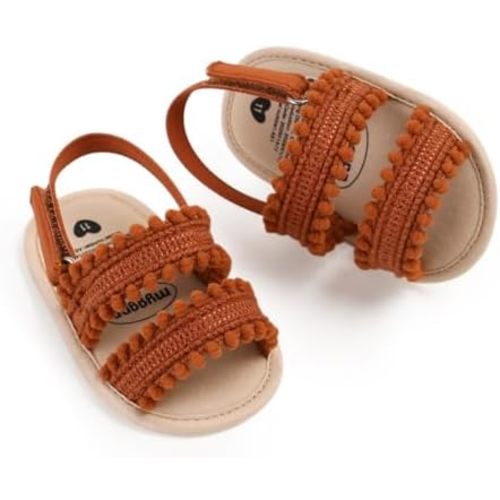 Infant Baby Girls Sandals Summer Baby Wedding Dress Flat Shoes Newborn Crib Shoes First Walkers Prewalkers Shoes