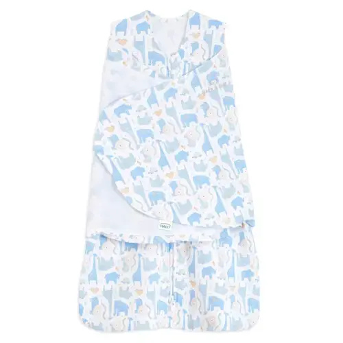Blue Safari Animals 100% Cotton Baby Swaddle | HALO