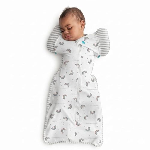Love to Dream Swaddle Up Transition Swaddle, Patented Zip-Off Wings, Cotton, 1.0 TOG, Large (19-24 lbs), Helps Baby Transition to Arms-Free Sleep, Rainbow Dream